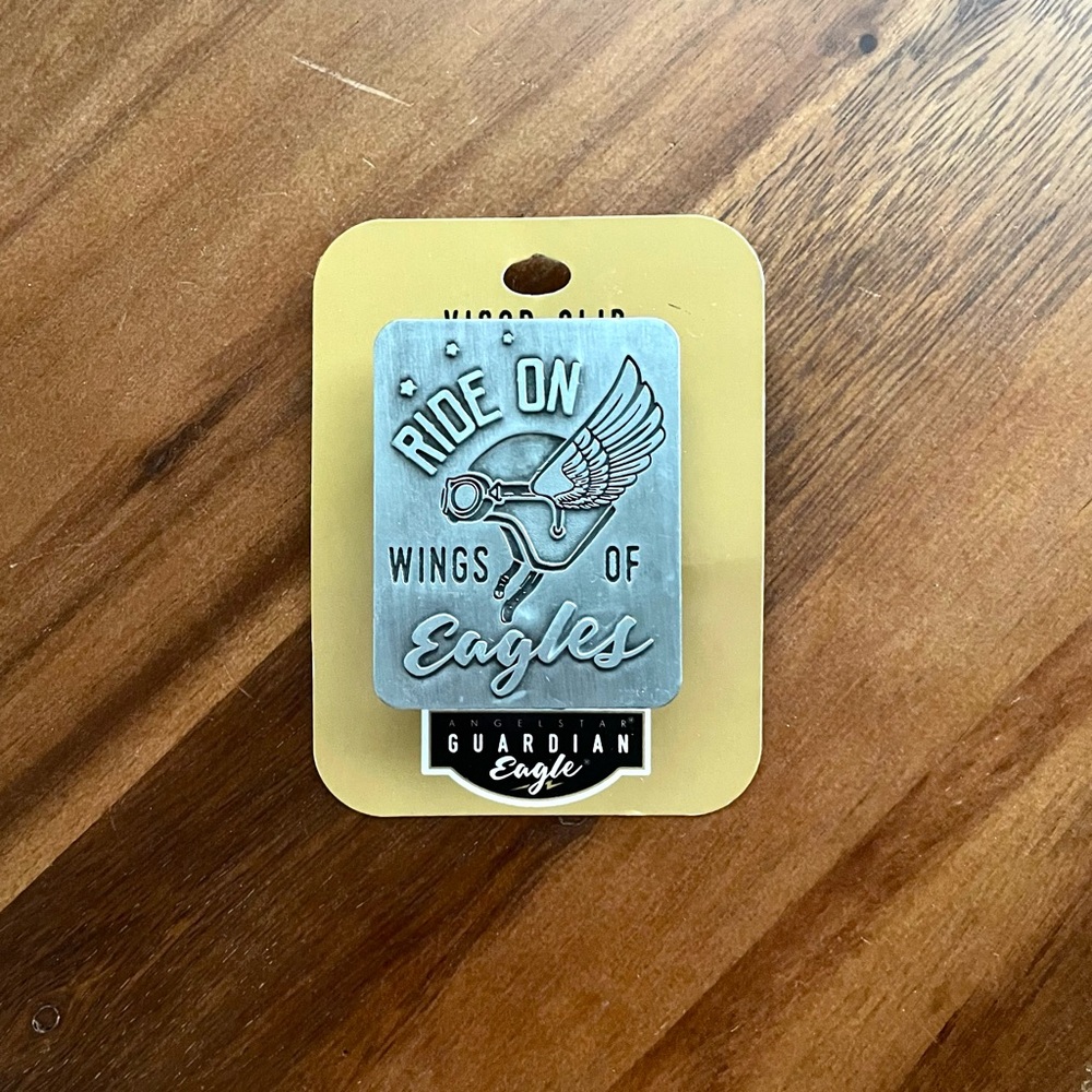 **NIP** Bikers Guardian Angel - Visor Clip - Religious Prayer for Protection